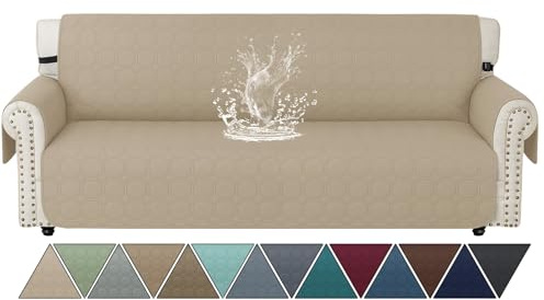 Ystyle Sofföverdrag 4-Sits 100% Vattentåligt, Avtagbar Fåtöljöverdrag Med Armstöd, Soffskydd Reptåligt, Halkfritt Soffskydd För Barn/Hundar/Husdjur, Tvättbart Soffskydd, Beige