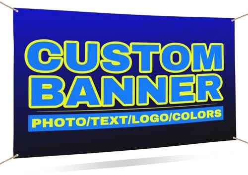 Personalisie Banner - Banner selbst gestalten für den Innen- und Außenbereich - Fügen Sie Ihr Eigenes Bild Hinzu/Text/Logo - für die Banner Geburtstagsfeier Abschlussfeier, Festivalveranstaltung