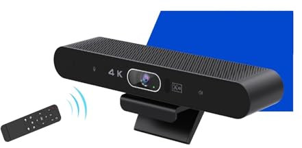 Webcam Webcam USB 4K 3Barre vidéo Tout-en-Un 4K à Suivi Automatique AI Caméra de vidéoconférence avec Microphone et Haut-Parleur Suivi du Visage AI Prise de Voix Automatique à 360° Webcam USB