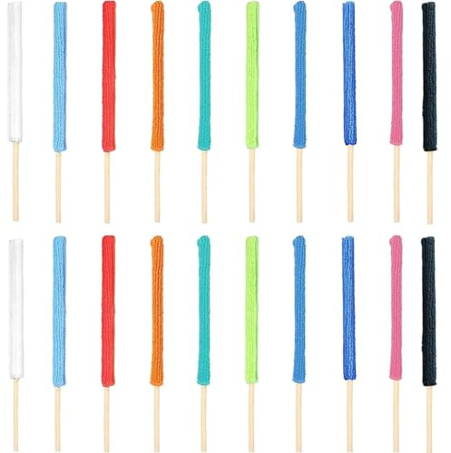 Yuiturt 20 Pcs Microfiber Dusters for Cleaning, Mini Detail Duster Sticks Colourful Crevice Cleaning Tool Gap Dusting Sticks for Car Windows Vents Radiator Blinds Small Spaces Corner