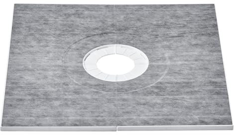 VEVOR Kit Cordolo Doccia, Kit Piatto Doccia 36x36 con Scarico Centrale da 6,3, Kit di Installazione Doccia Leggero in EPS con 2 Panni Impermeabili, Bastoncini Pendenti