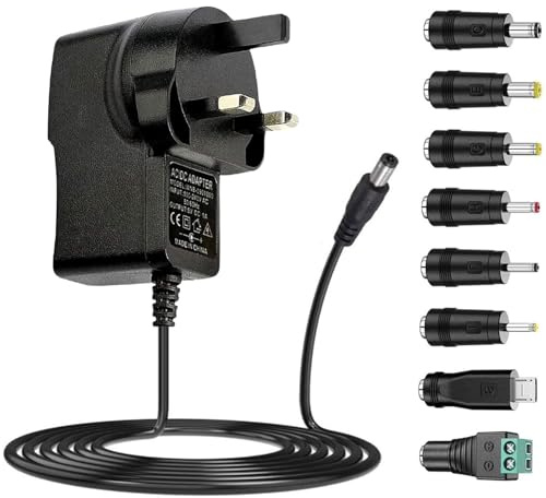 QIAWES AC Adapter DC 5V 2A 1A Power Supply 10W wall charger AC230v to DC5V 100mA 200mA 500mA 1000mA 1500mA Power Adapter with multiple Plug adapters power cord 5 volt ac dc Adapter 5V 2A 1A UK Plug