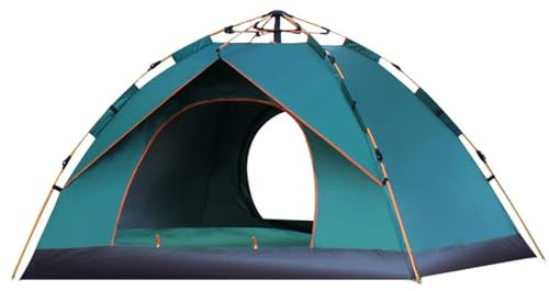 Tunnelzelte Outdoor-Pop-Up-Zelt, wasserabweisend, tragbar, Sofort-Campingzelt für 1–2 Personen, Familienzelt Campingzelt(Green for 3-4 People)