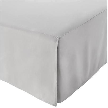 FOVAOK Cache-sommier plissé sur mesure de style européen absolument élégant avec plateforme - Couvre-lit de 35,6 cm de hauteur (gris clair) (gris clair, 160 x 200 x 35 cm)