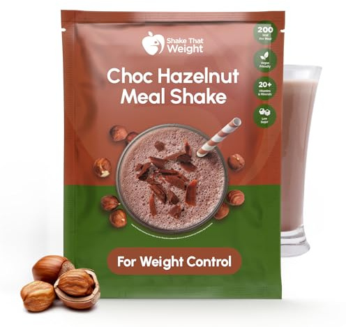 Shake That Weight 10x Diet Shake - Mahlzeitenersatzplan zur Gewichtsreduktion - Sehr kalorienarme Diät - VLCD - Proteinreich, Zuckerarm (Schoko-Haselnuss)