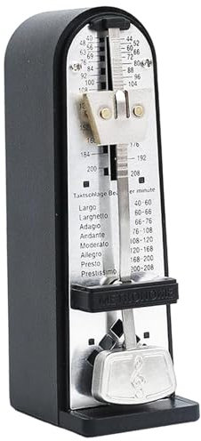 Metronomes, mechanisches Metronom, generisches lautes Klangmetronom, Metall -Musikinstrumente für Klavier/Gitarre/Geige/Drum und andere Instrumente, Schwarz