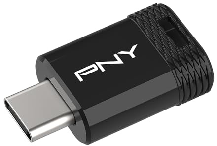 PNY 128GB Elite-X Fit Type-C USB 3.2 Flash-Laufwerk - Erweiterte Leistung von bis zu 200 MB/s beim Lesen, praktische tragbare Datenspeicherung, ultrakompaktes Design, Type-C-Anschluss