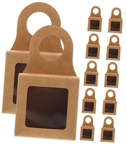 TOPPERFUN 12stücke Weinflaschen Geschenkkarton Mit Fenster Aus Papier Für Weinflaschen Aufbewahrungsbox Weinbox Retro Geschenkbox Für Haushalt Partydekoration