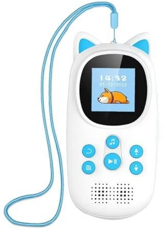 Lbvzxkad Lettore MP3 Bluetooth per Bambini, Simpatico Lettore Musicale A Forma di Gattino con Altoparlante, Supporta Schede TF, Radio FM, Registrazione, Sveglia-32G