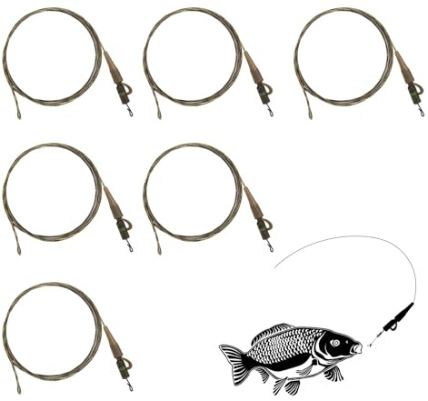 KUHAWL 6 stycken fisketillbehör, fiskedskapsanslutningar, 64 cm chodrig förfack helikopter chow fishing rig leader tillbehör fiskeutrustning karpfiske tillbehör för sötvatten saltvatten