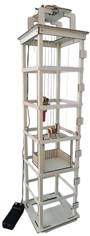 SZLIFE Modello di Ascensore in Legno per Bambini, Giocattolo educativo, Facile da Montare, Kit di Costruzione, Ascensore Elettrico, Giocattolo per Bambini,