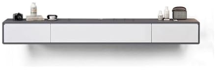 Lizhuzhuzs28 Moderne Meuble TV Mural Flottant, Console multimédia de Divertissement Moderne for Salon et Bureau Console(Grigio,120x20x24cm)
