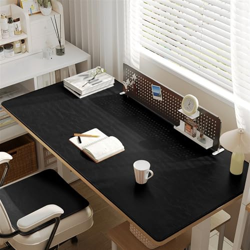 Liveinu Schreibtischunterlage, 90x120cm PU Leder Mauspad, Rutschfeste Multifunktionales Office Mousepad Laptop Schreibunterlage, Tischschutz Unterlage für Büro Home, schwarz