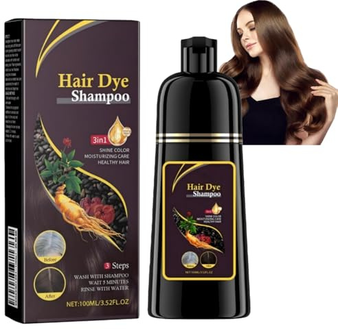 100ml Dark Brown Hair Dye Shampoo,Colour Shampoo To Cover Grey Hair,H-air Instant Dye Sh-ampoo In Minutes,For Even Tone, Long-Lasting Shine & Frizz Control, Gentle Plant-Based Formula For Dry H-air