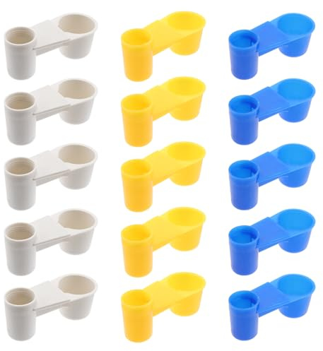 ERINGOGO Set 15 Pezzi Abbeveratoi per Piccioni e Uccelli, Tazze D'acqua in Plastica per Gabbia, Distributore Automatico D’acqua Pulita, Accessori per Alimentazione Pappagalli e Volatili