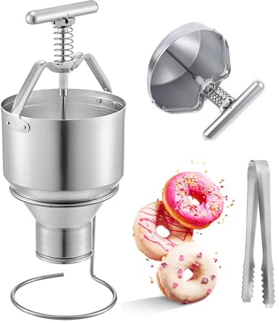 Distributeur manuel de beignets avec support, distributeur de beignets de 3 L pour façonner et distribuer la pâte uniformément, réglable pour boulangerie, cuisine, usage commercial et domestique