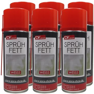 SDV Chemie Sprühfett weiss 6x 400ml mit PTFE | Schmierfett, Fettspray, Allzweckfett