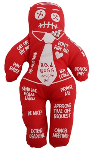 Otbushit Voodoo-Puppen, 5, 12 x 8, 46 Zoll gruselige Puppe aus Polyester-Baumwolle mit unruhigen Aufdrucken, gruselige Puppe, Rache, Negative Horrorpuppen für emotionale Befreiung, Kindertag, rot