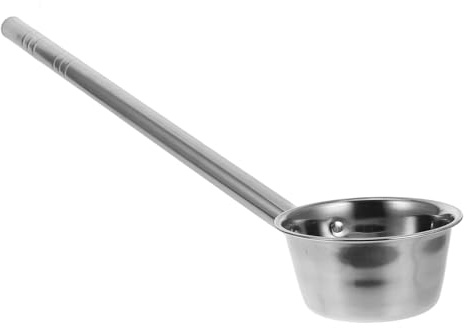 IMIKEYA Mestolo grande in acciaio inox manico lungo mestolo per innaffiare fiori e verdure, 55 x 12 cm, utensile multifunzionale per cucina e giardinaggio