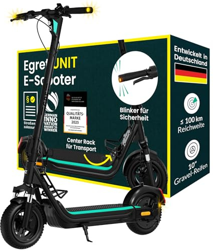 Egret Unit Elektroroller 25 km/h – leistungsstarker Motor, lange Laufzeit, komfortable Reifen, Premium-Design, ideal für Stadt & tägliche Fahrten