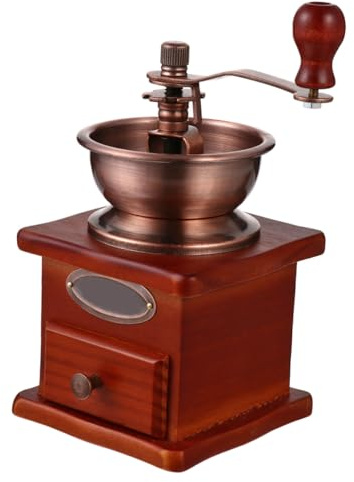 KICHOUSE Molinillo de Café Manual Cuerpo de Madera y Molienda Cerámica, 1 Unidad Portátil para Granos Clásicos, Molinillo de Mano Adecuado para Uso Doméstico y Viaje
