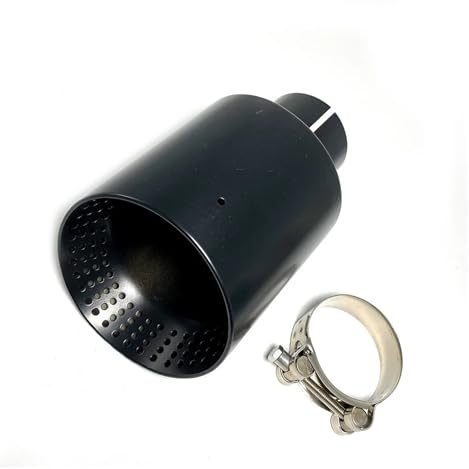 Auspuffblenden 1 Stück Auspuffblende Aus Schwarzem Edelstahl Schräg Individuelle Größe Auto-Auspuffblende Universelle Schalldämpfer(ID 80mm-OD 101mm)
