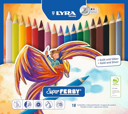 Lyra Kredki Super Ferby 18 kolorów w metalowej oprawie