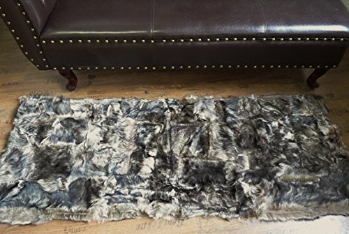 Design Patchwork Fell LÄUFER Teppich IN GRAU - BRAUN 160x60cm PL-201