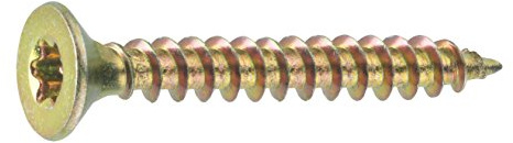 Connex Universalschrauben 4,0 x 25 mm - 1 kg Großpack - Senkkopf - TX-Antrieb - Vollgewinde - Gelb verzinkt / Schrauben-Set / Schrauben im Beutel / KL3214025 | TX-Antrieb – Vollgewinde – Gelb verzinkt – Schrauben-Set – Schrauben im Beutel – im Set – für Befestigungsarbeiten