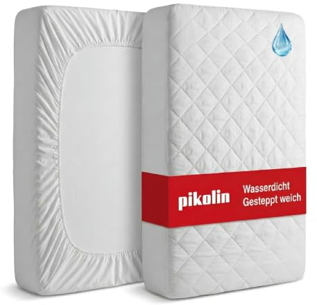 PIKOLIN Coprimaterasso per Culla Impermeabile 70 x 140 cm Traspirante e Certificato Oeko-Tex - Protettore di Materasso Anallergico