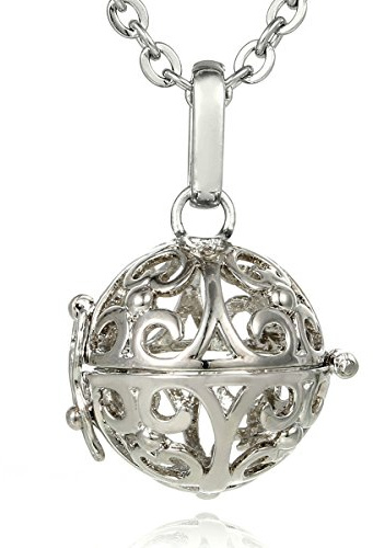 Morella Collar de Acero Inoxidable 70 cm con Colgante Ornamento para Bolas de resonancia Ø 16 mm para Damas en Bolsa para Joya