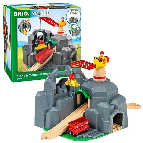 BRIO World 33889 Große Goldmine mit Sound-Tunnel - Zubehör Holzeisenbahn - Kleinkinderspielzeug empfohlen für Kinder ab 3 Jahren