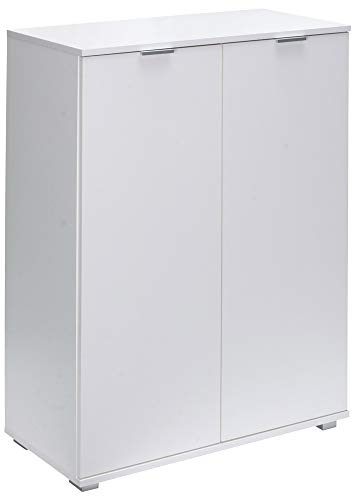 Casaria® Kommode Weiß mit 2 Türen 101x71x35cm Holz Modern Höhenverstellbarer Einlegeboden Aktenschrank Mehrzweckschrank Schlafzimmer Büro Flur Schrank