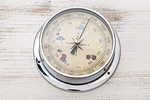 mare-me Klein Barometer analog verchromt