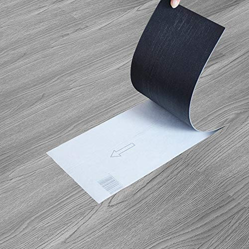 BonChoice 36 Pieces Wood Effect Vinyl Flooring Tile Self Adhesive for Home/Office, Peel and Stick Carpet Floor Tiles for Kitchen Living Room Bathroom PVC Waterproof Cover 5㎡ (Wood Effect #5)