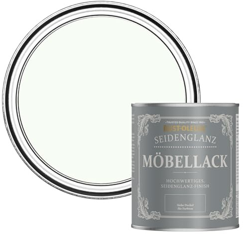Rust-Oleum weiß Möbelfarbe mit Seidenglanz-Finish, geruchsarm und wasserbasiert für Innenholz - Ruhiges Weiß 750ML