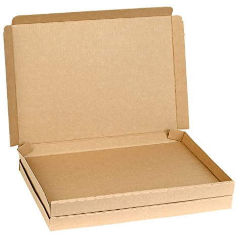 smiley pack 10 Warenpostkartons 350 x 250 x 30 mm braun | Für Warenpost International XS – Warenpostsendung, Faltkarton – DIN A4 Format, Briefkarton – Deutsche Post