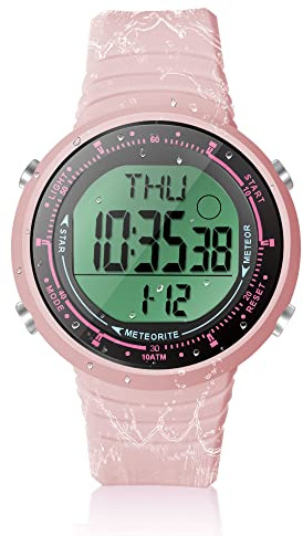 ILAME Women Girls Sports Swimming Diving Wristwatch 10 ATM 100m Waterproof, with Alarm Clock, Stopwatch, Chronograph, Countdown, Dual Time, 12 and 24 Hour Format, Silicone Band