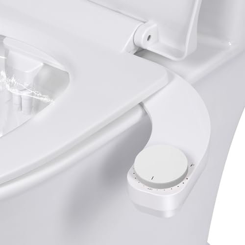 BELIVOR Ultra-Slim Bidet Attachment for toilet - Easy Left Hand Installation, Dual Nozzle (Feminine/Posterior Wash), Adjustable Water Pressure, Non-Electric,White