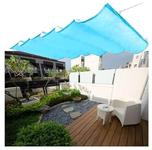 Veranda Wasserdicht Schirmabdeckung Ersatz Pergola Versenkbares Vordach, Außenbereich Schiebedraht Welle Markisensegel Sonnenschutz Für Glashaus Terrasse Werft ( Farbe : Sapphire blue , Größe : 3x5m )