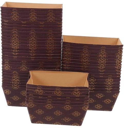 Mikinona 50 Stück Kleine Rechteckige Papier Kastenform Backform Für Brot Mousse Lasagne Kuchen Vielseitig Für Bäckereien Hotels Restaurants