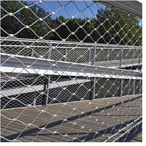 Drahtgitter Verzinkt Flexibles Edelstahl-Seilnetz, 2 Mm Drahtdurchmesser, Maschenloch 5 Cm, Schlagfestes Pflanzenkletternetz, Schutzzaun For Gartenbauernhof ( Color : Silver-2mm diameter , Size : 0.8x