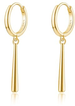 Reffeer 925 Sterling Silber Creolen Bar Ohrringe für Frauen Teen Baumeln Ohrringe Tropfen Ohrringe Huggie