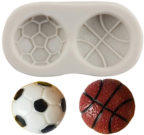 MINFEIDMS Moule en silicone pour décoration de gâteau en forme de ballon de football, décoration de gâteau, pâte à sucre, pâte à sucre, pâte polymère