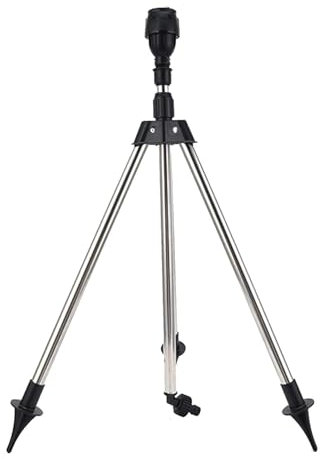 Aspersor giratorio con trípode | Aspersores giratorios de largo alcance, base de trípode de metal, aspersor de agua telescópico, sistema de riego de jardín para el hogar, jardín, patio, césped