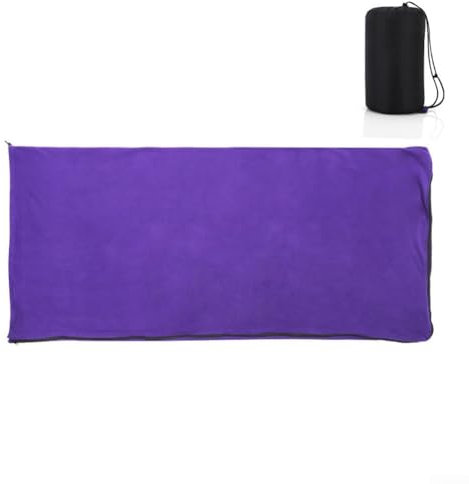 Warme Fleece-Decke, Camping-Schlafsäcke, faltbar, für Camping, Wandern, Rucksackreisen, Heimgebrauch (lila)