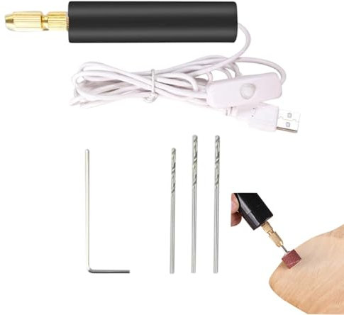 Taladro manual eléctrico, juego de taladros de resina | Herramientas USB para arte en resina,Taladro de mano, herramienta de resina de taladro manual de 10 W, multiusos portátil para fundición de resi