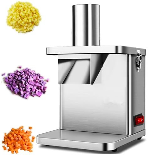 Cortadora Verduras Eléctrica Comercial Cortador de verduras Máquina trituradora de verduras eléctrica automática, Cortador de verduras, Dicer de verduras de acero inoxidable resistente, Cort