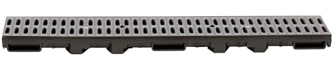 ScarMaxx 1m Canaletta scolo Acqua piovana A15 Altezza 60 mm - Griglia scolo Acqua piovana Set Completo 13 x 100 x 6 cm Classico Grigio