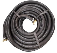 Semperit Pressluft- und Wasserschlauch schwarz mit zwei Messingkupplungen - ideal für die Baustelle (3/4 Zoll, 20 m)